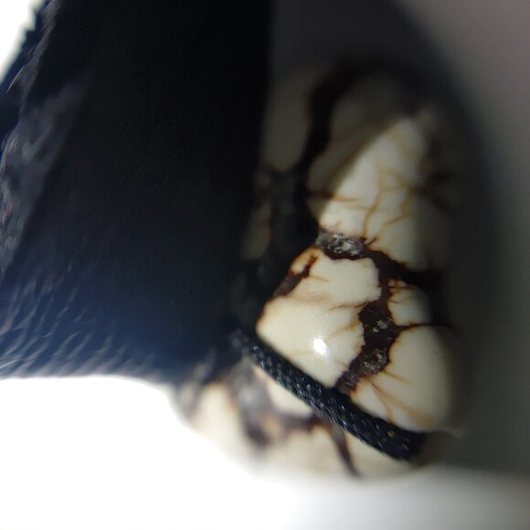 Tribal Necklace Black Tube Leather Stone White Leaf Beads Boho Statement Jewelry - Picture 2 of 15